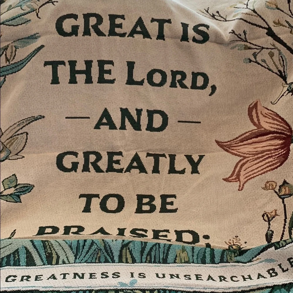 Throw with Scripture Verse NWOT